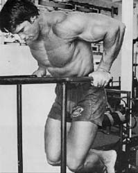 Arnold executando paralelas