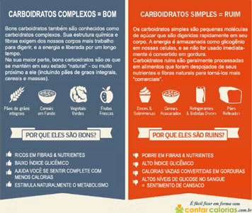 infográfico sobre a diferença dos carboidratos