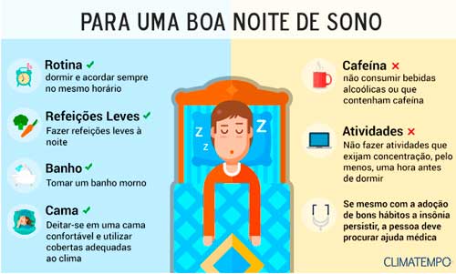 Infográfico sobre dormir bem