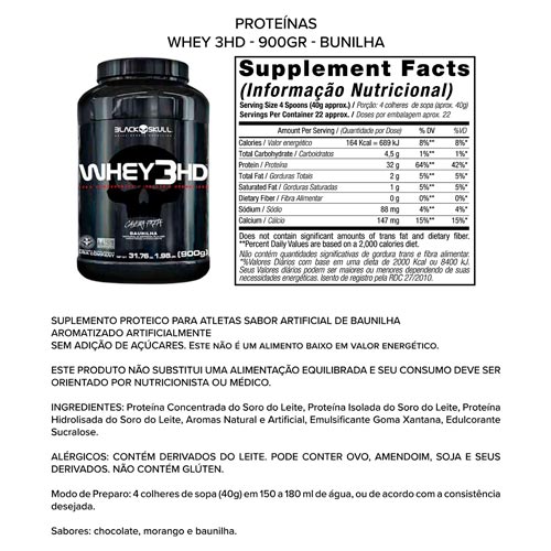 informações nutricionais whey 3hd