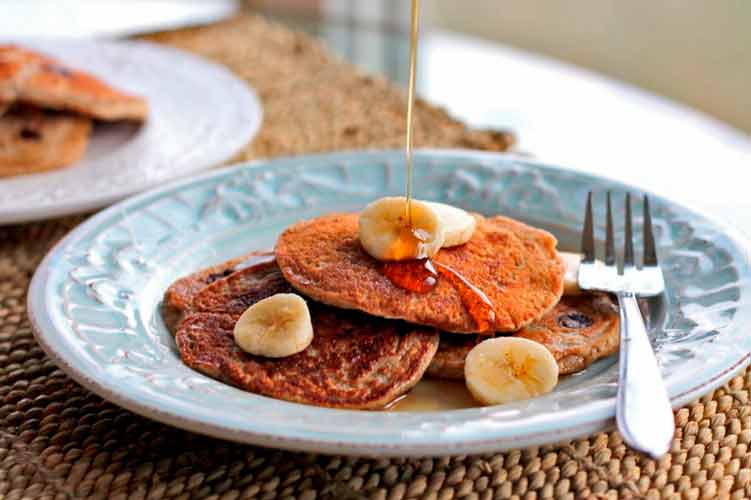 Panqueca de Banana, com Aveia e cacau