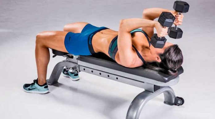 Treino de Braço Feminino Para Iniciantes (Ficha Inclusiva) Tríceps testa com halteres