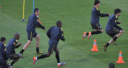Treinamento de agilidade e velocidade da seleção brasileira de futebol