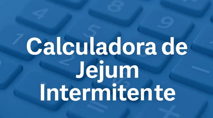 Calculadora de Jejum Intermitente: horários, efeitos e guia completo Capa calculadora de jejum intermitente com fundo de teclas de calculadora azul